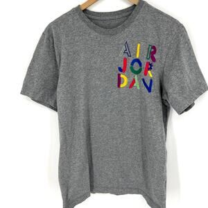 Nike Air Jordan Jump Man The Cradle Gray T Shirt Mens Sz M Double Sided Graphic